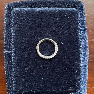 Maria Tash 16g 8mm Cubic Zirconia Titanium Horizontal Eternity Clicker